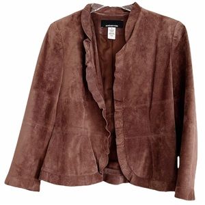 JONES NEW YORK Suede Leather Jacket EUC Size M